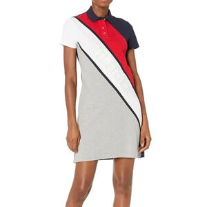 Tommy Hilfiger Colorblock Polo T Shirt Dress Cotton Womens Size X Small